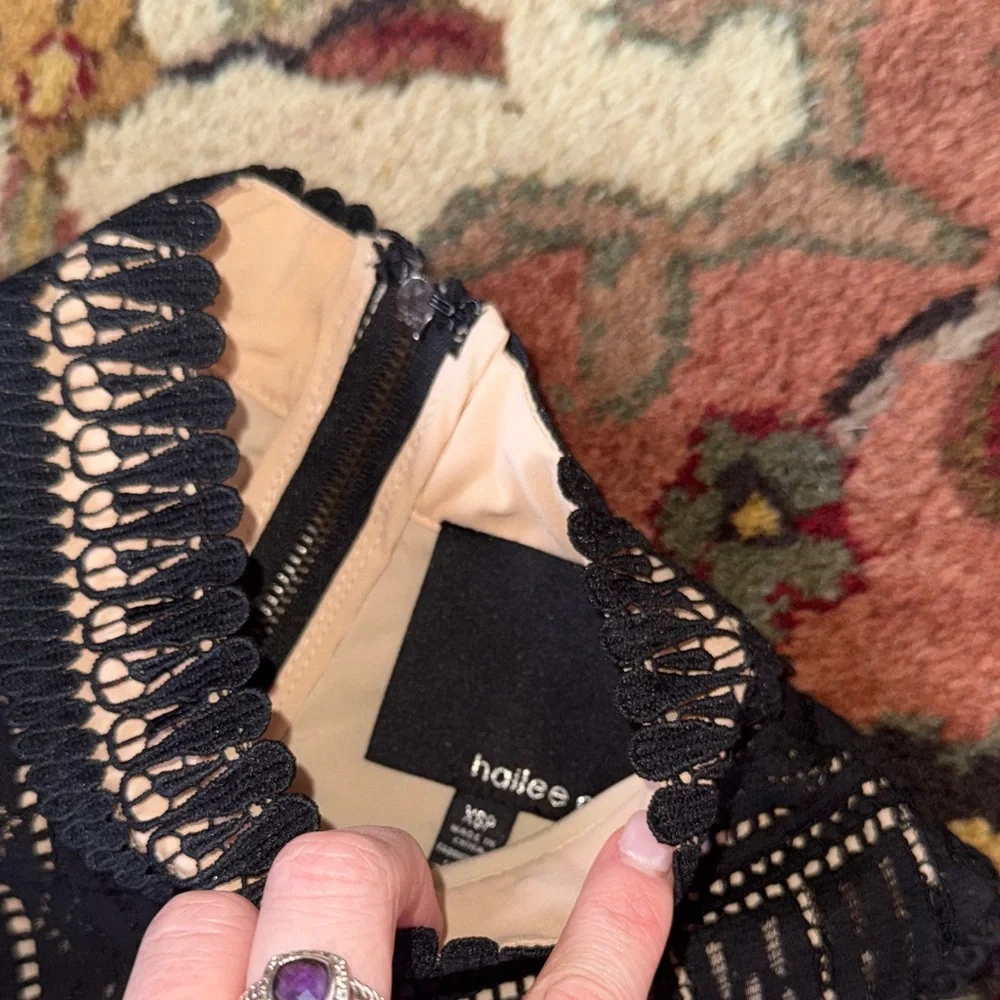 Anthropologie hailee c new black Bella Lace Dress - Picture 5 of 6